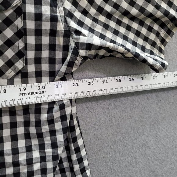 Green Tek Men Button Up Shirt XL White Check Pearl Snap Western - Picture 4 of 8